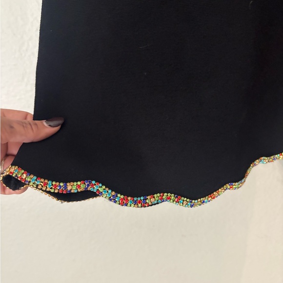 Sandro Black Dress with Colorful Trim - Picture 3 of 9